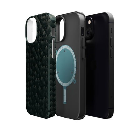 Dark Carbon Fiber Texture Magnetic Impact-Resistant iPhone Case | MagSafe compatible  Shamo's