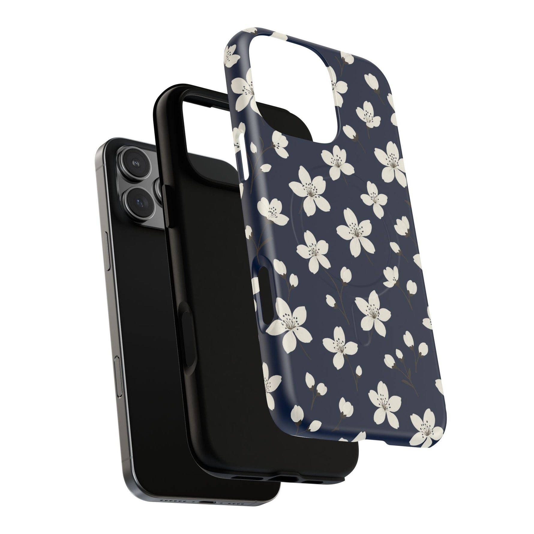 Navy Blossom Floral iPhone Case | MagSafe  Shamo's