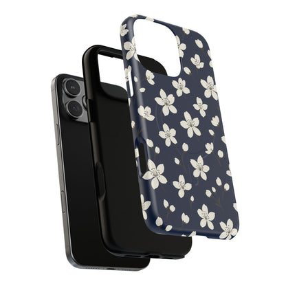 Navy Blossom Floral iPhone Case | MagSafe