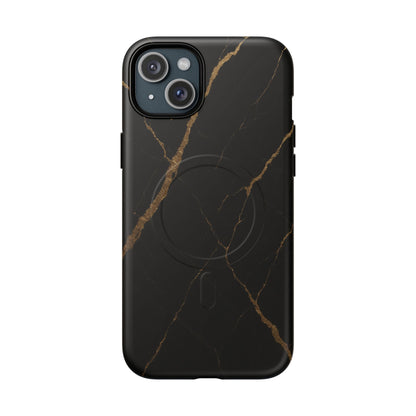 Black & Gold Marble iPhone Case with MagSafe - Shamo's
