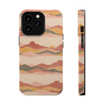 Sunset Trails – Desert Landscape MagSafe Phone Case, glossy iPhone 13 Pro, rear and side profile