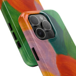 Abstract Color Wave Tough Phone Case — Bold Orange & Green Protective Phone Cover  Shamo's