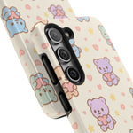 Cute Pastel Bear Impact Phone Case | Heart & Star Kawaii Pattern  Shamo's