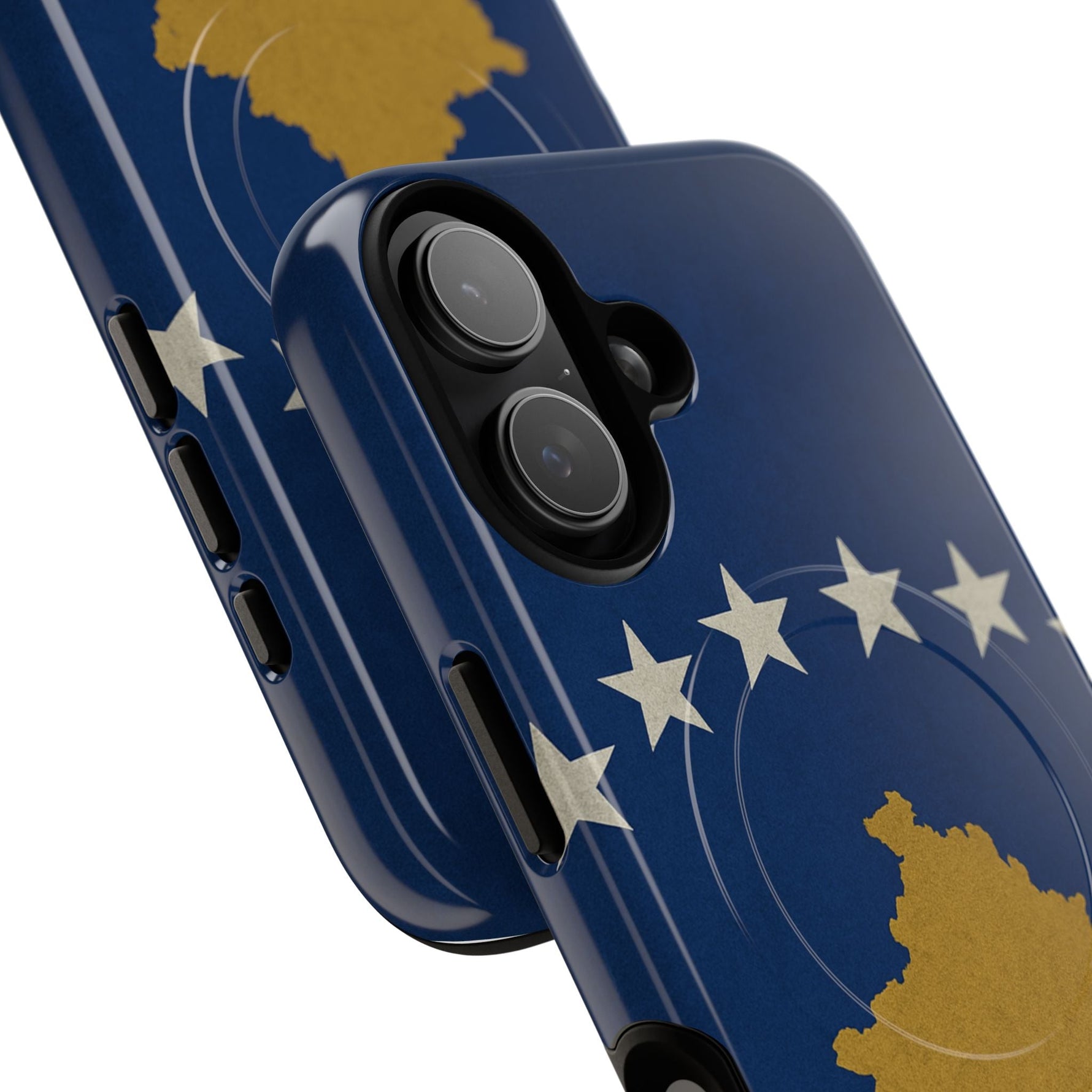 Kosovo Flag Tough iPhone Case — Navy Blue Stars & Gold Map (MagSafe compatible)  Shamo's