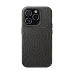 Black Circuit Board Design iPhone Case | MagSafe  Shamo's iPhone 15 Pro / Matte