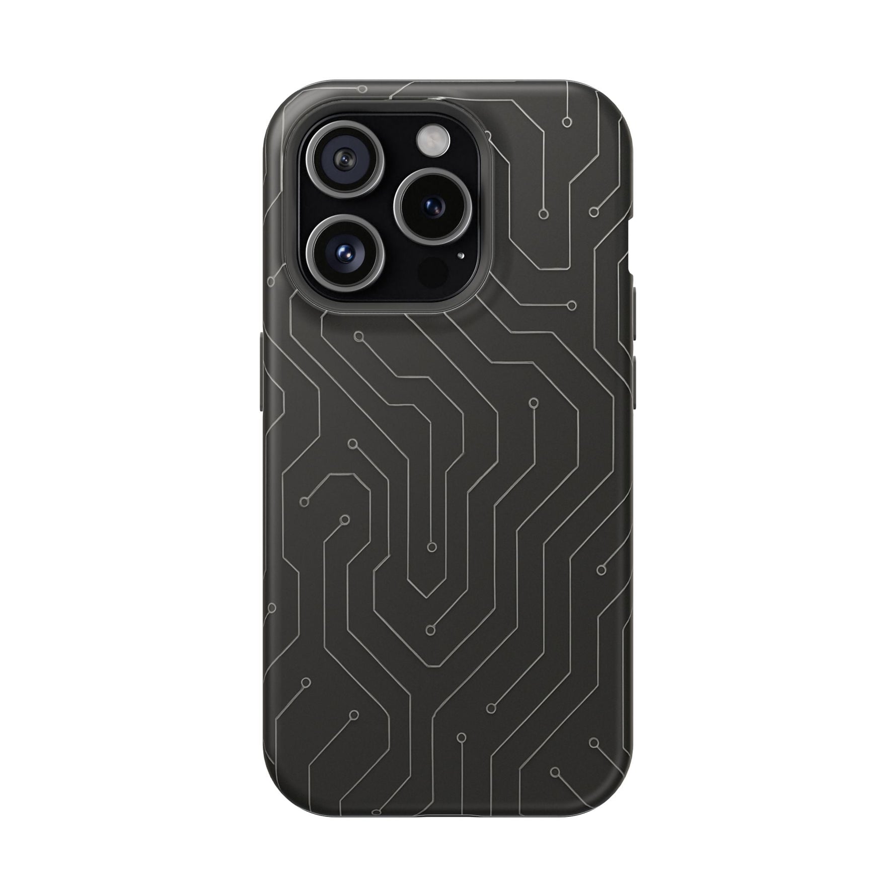 Black Circuit Board Design iPhone Case | MagSafe  Shamo's iPhone 15 Pro / Matte