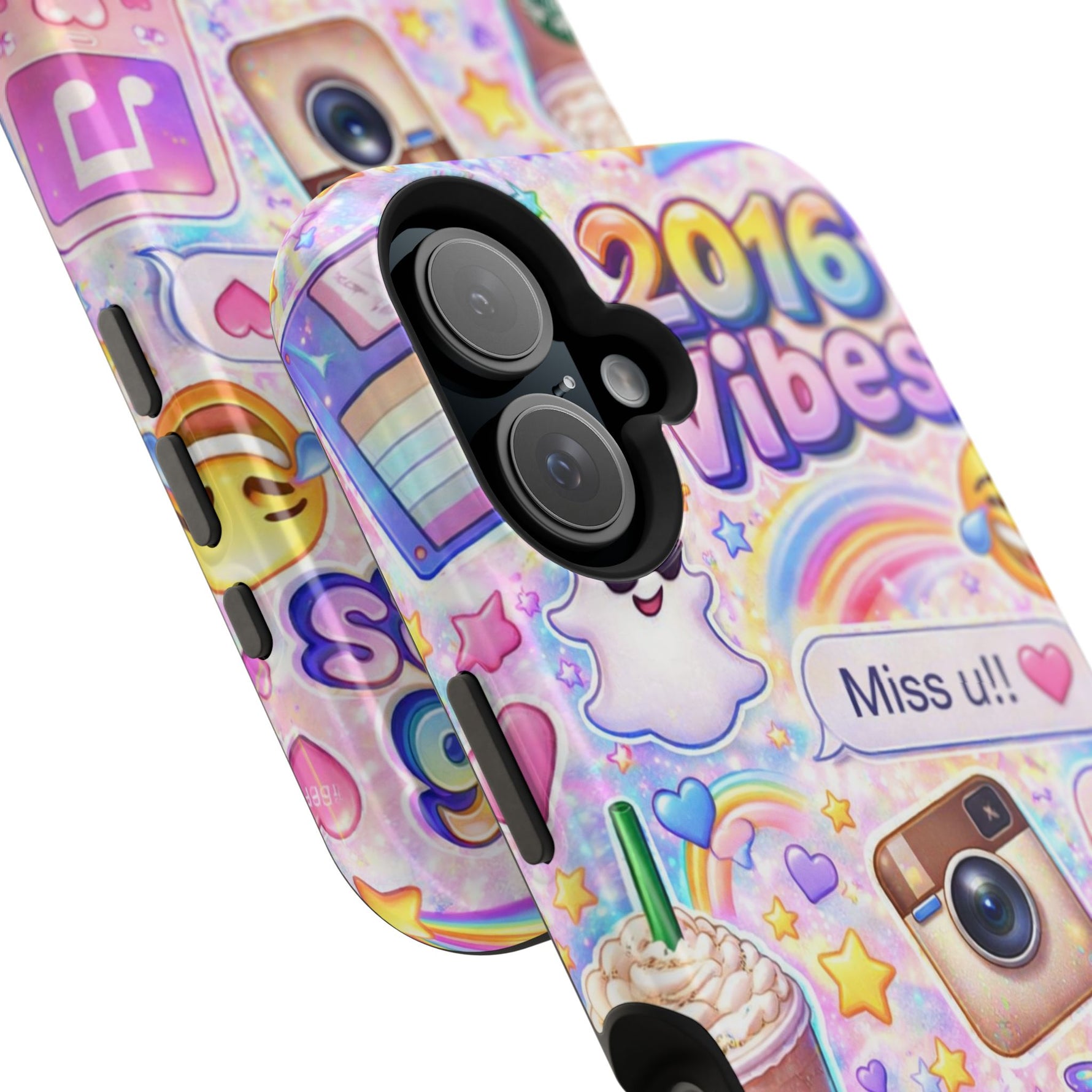 2016 Vibes Y2K Sticker Collage Magnetic Impact-Resistant iPhone Case with MagSafe Compatibility