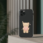 Romantic Teddy Bear Impact-Resistant iPhone Case with Heart Design  Shamo's