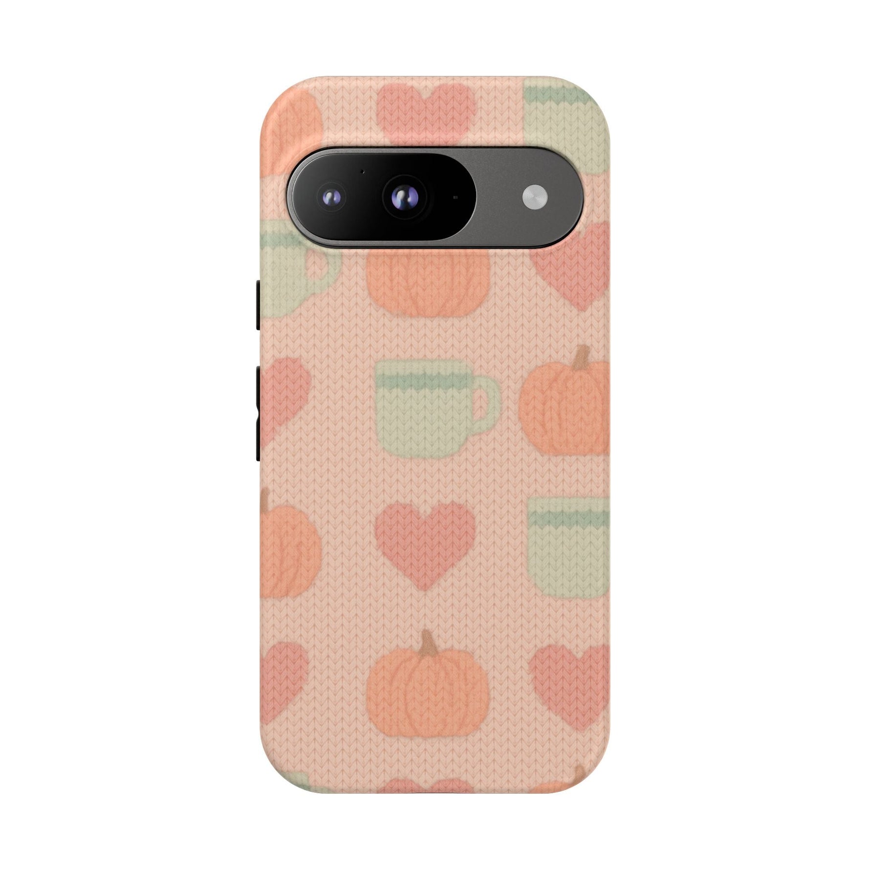 Autumn Cozy iPhone Case – Pumpkin, Heart & Coffee Cup Pattern  Shamo's Google Pixel 9 / Matte