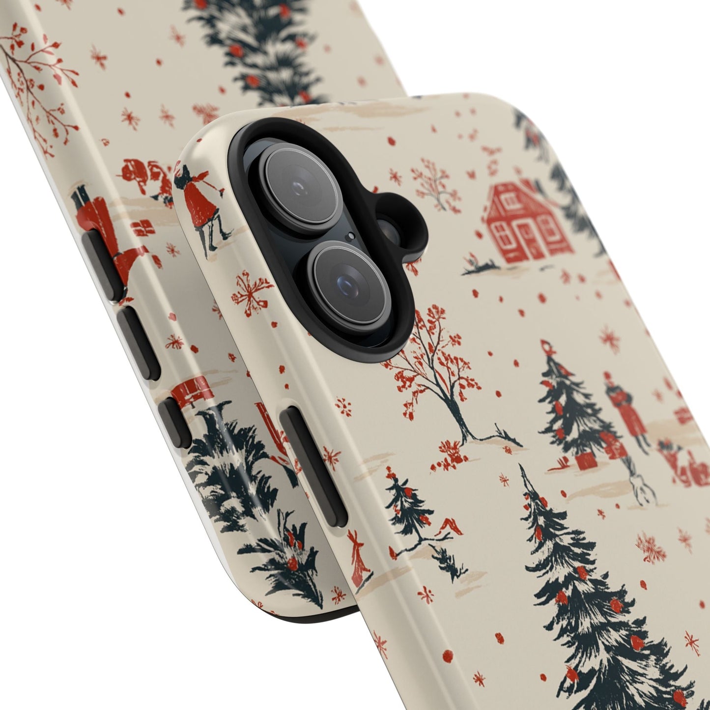 Winter Village Holiday Tough iPhone Case — Vintage Holidays & Snow Scene