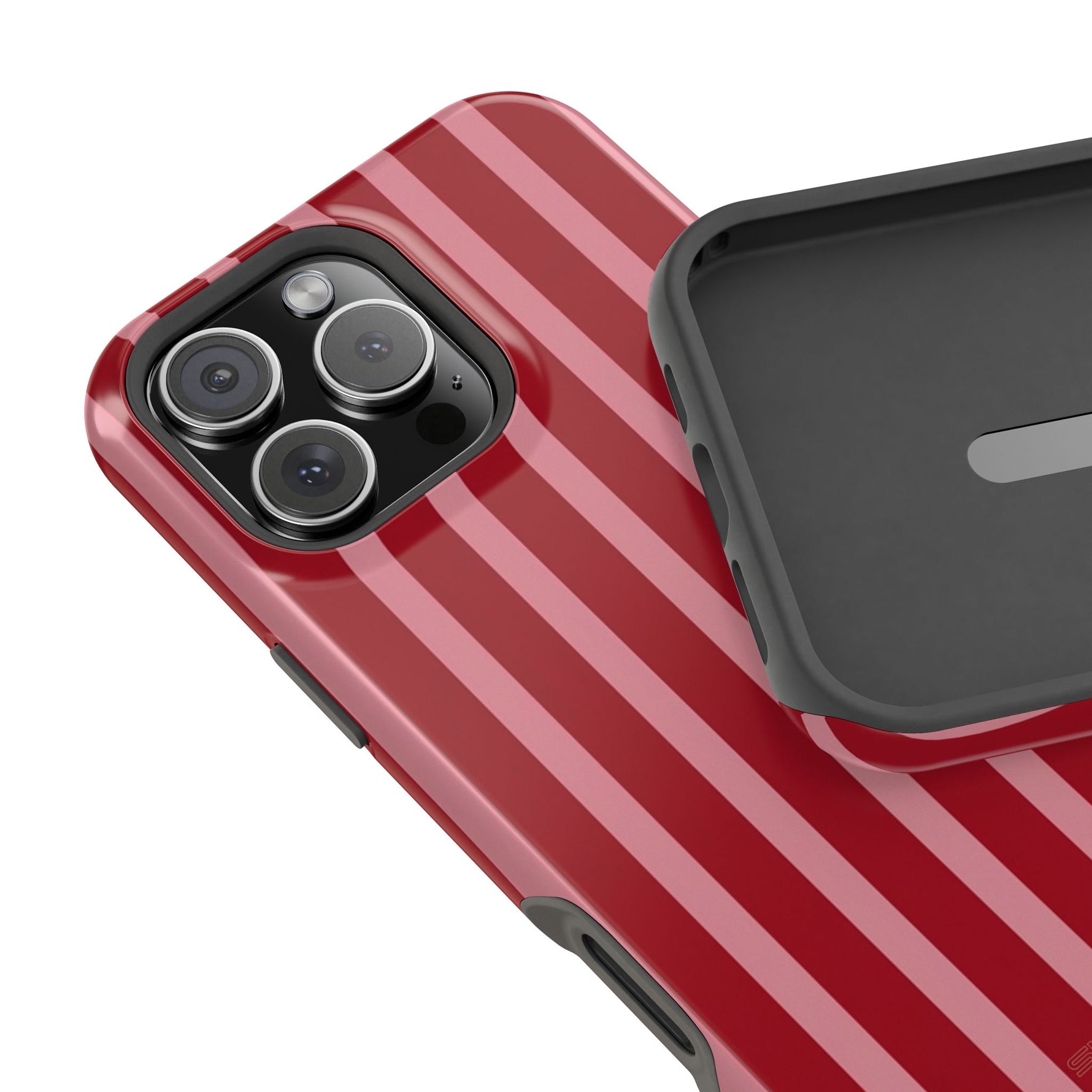 Red Burgundy  Stripes Magnetic Impact-Resistant Phone Case | MagSafe Compatible