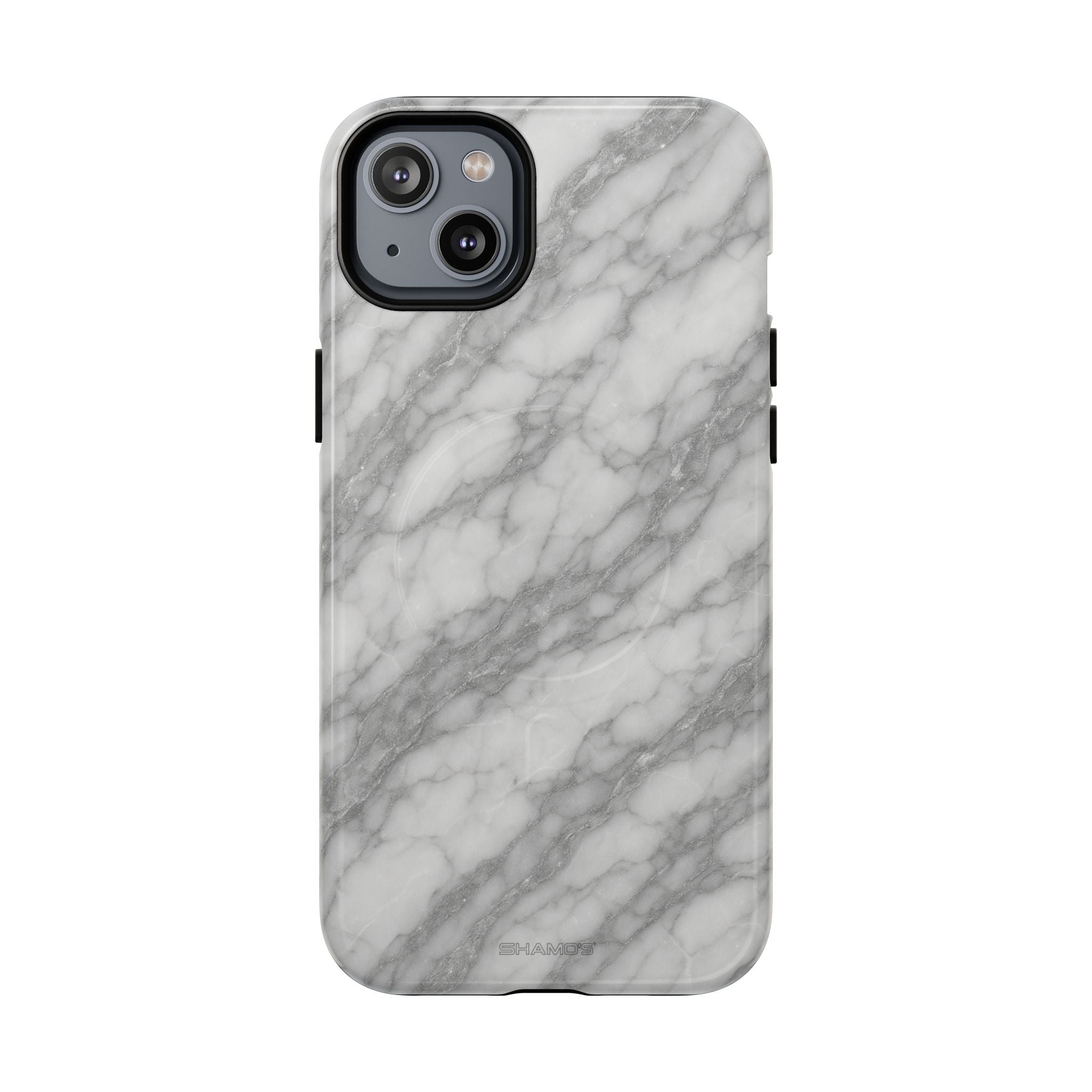 Silver Mist Marble iPhone Case with MagSafe - iPhone 14 Plus / Glossy - Shamo's #iphone-14-plus