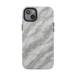 Silver Mist Marble iPhone Case with MagSafe - iPhone 14 Plus / Glossy - Shamo's
