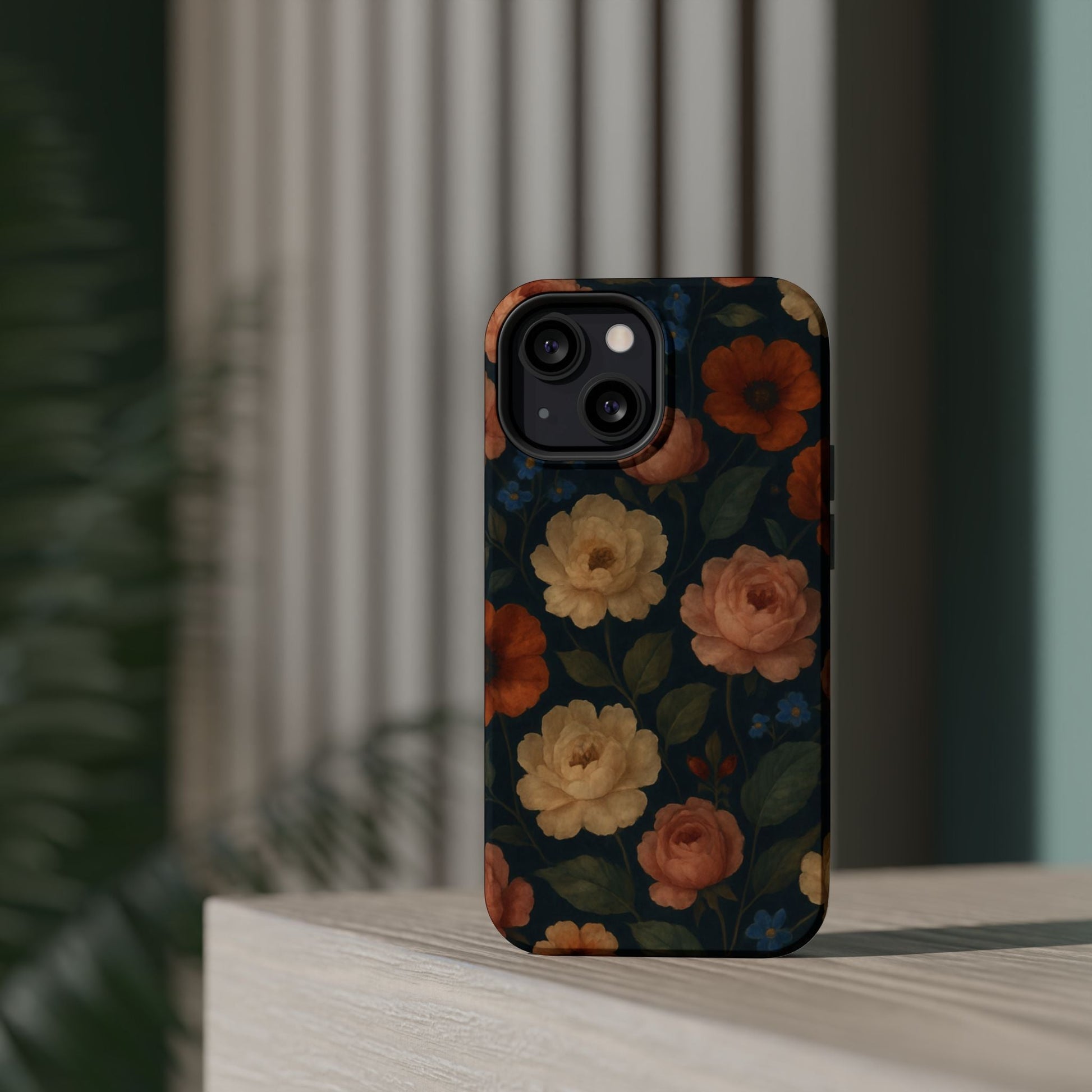 Floral Vintage Rose Magnetic Impact iPhone Case with MagSafe  Shamo's