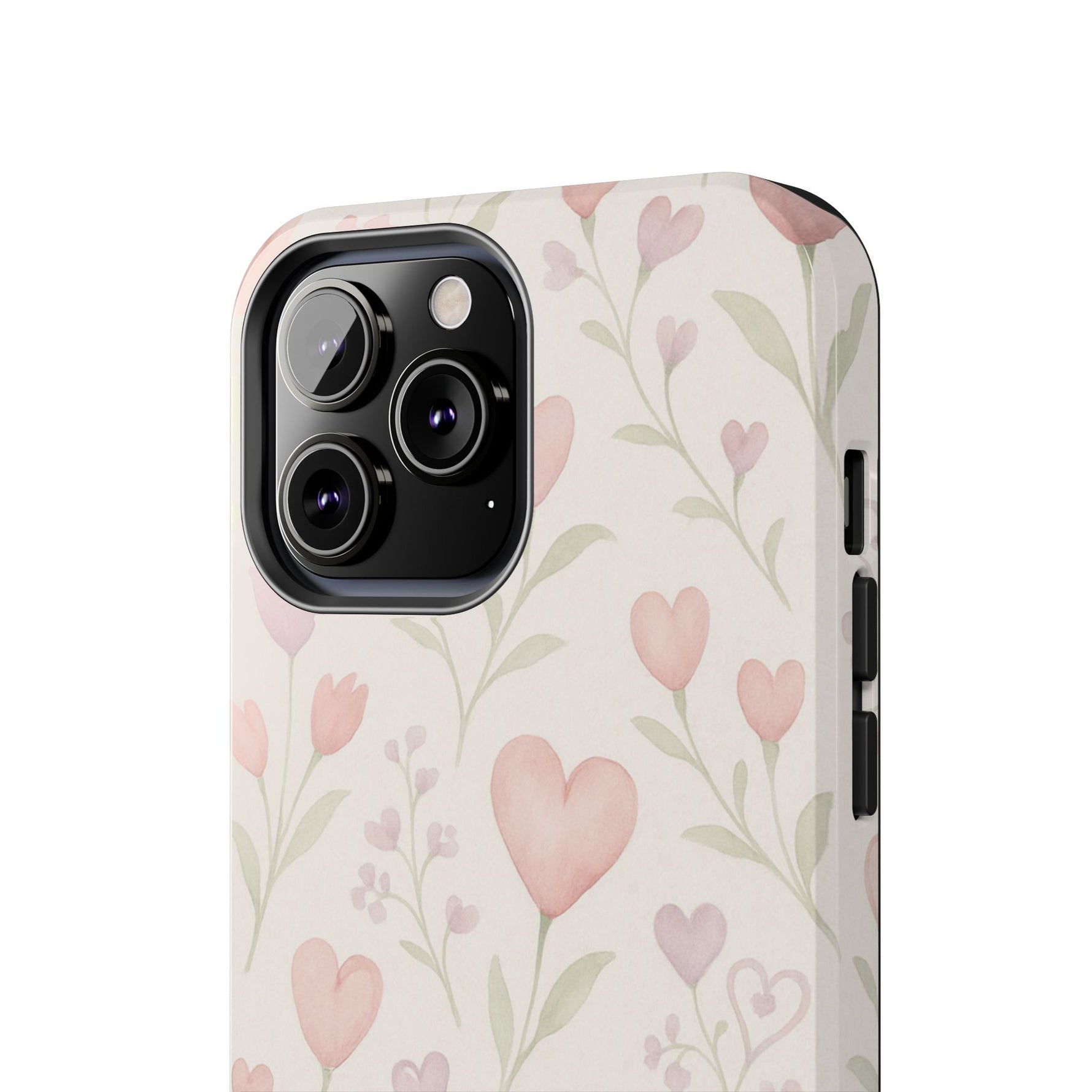 Pink Watercolor Heart Floral Pattern | Tough Impact Phone Case  Shamo's