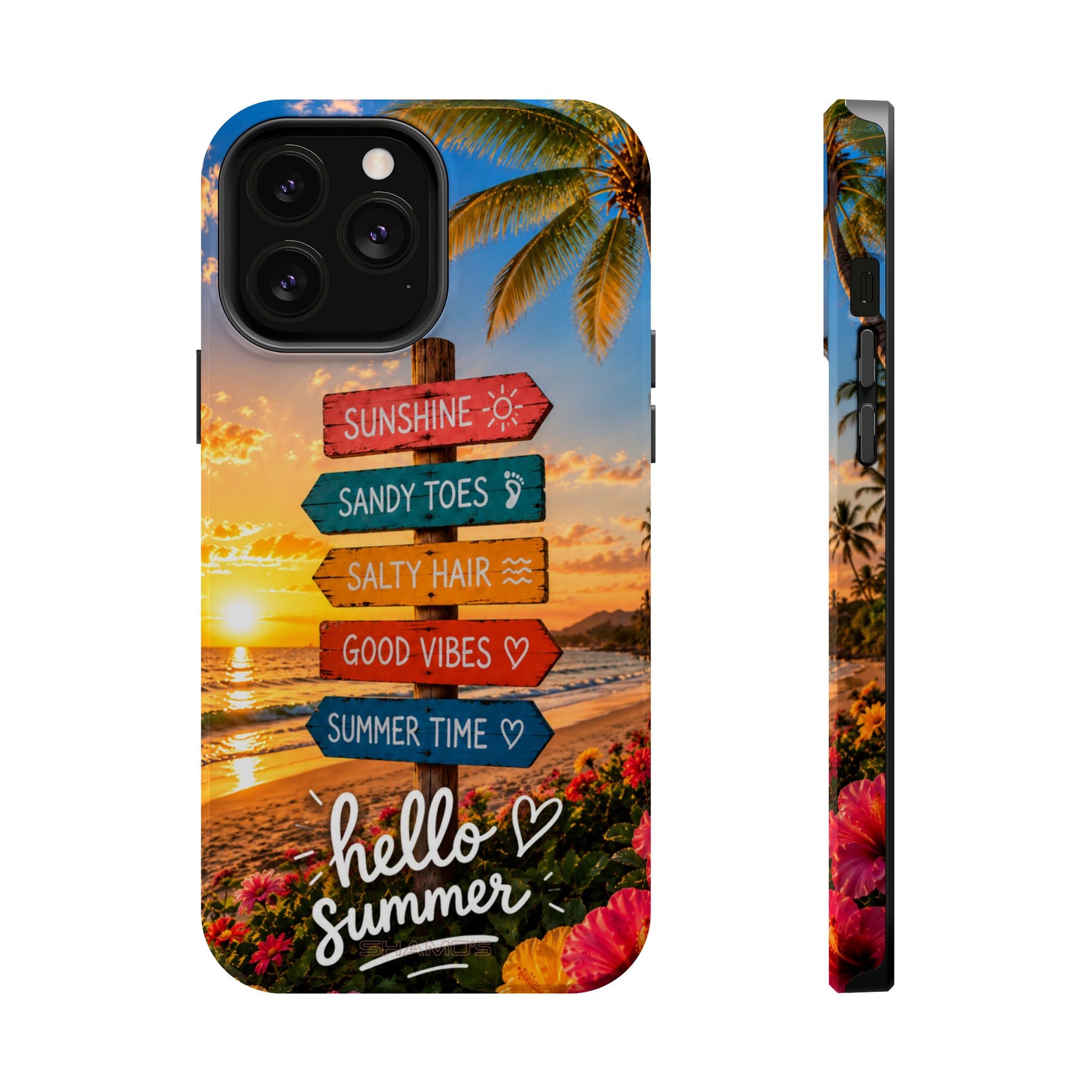 Hello Summer Phone Case — Tropical Beach MagSafe Impact-Resistant Case