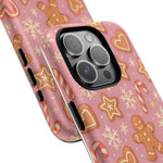 Pink Gingerbread Holiday iPhone Case with MagSafe compatibility - Shamo's