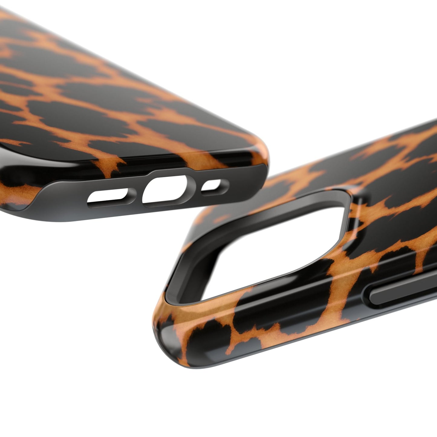 Leopard Print Impact-Resistant iPhone Case with MagSafe compatibility