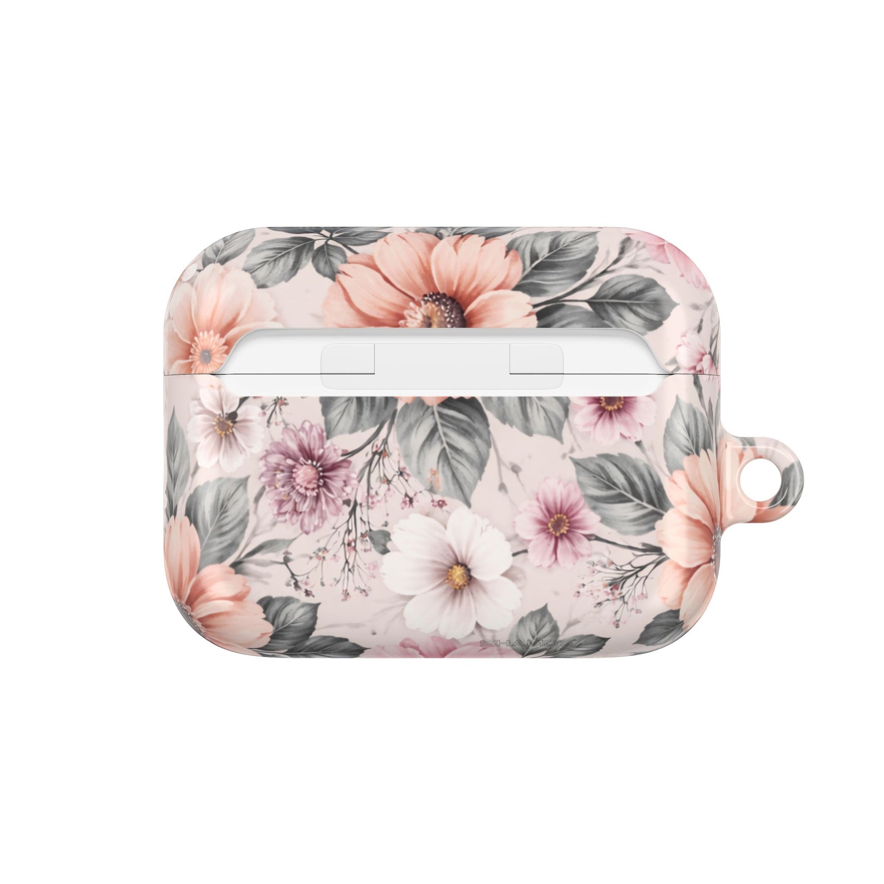 Floral Pink Vintage AirPod Case — Pastel Flower Protective Cover - AirPods Pro Gen 1 / White / Glossy - Shamo's