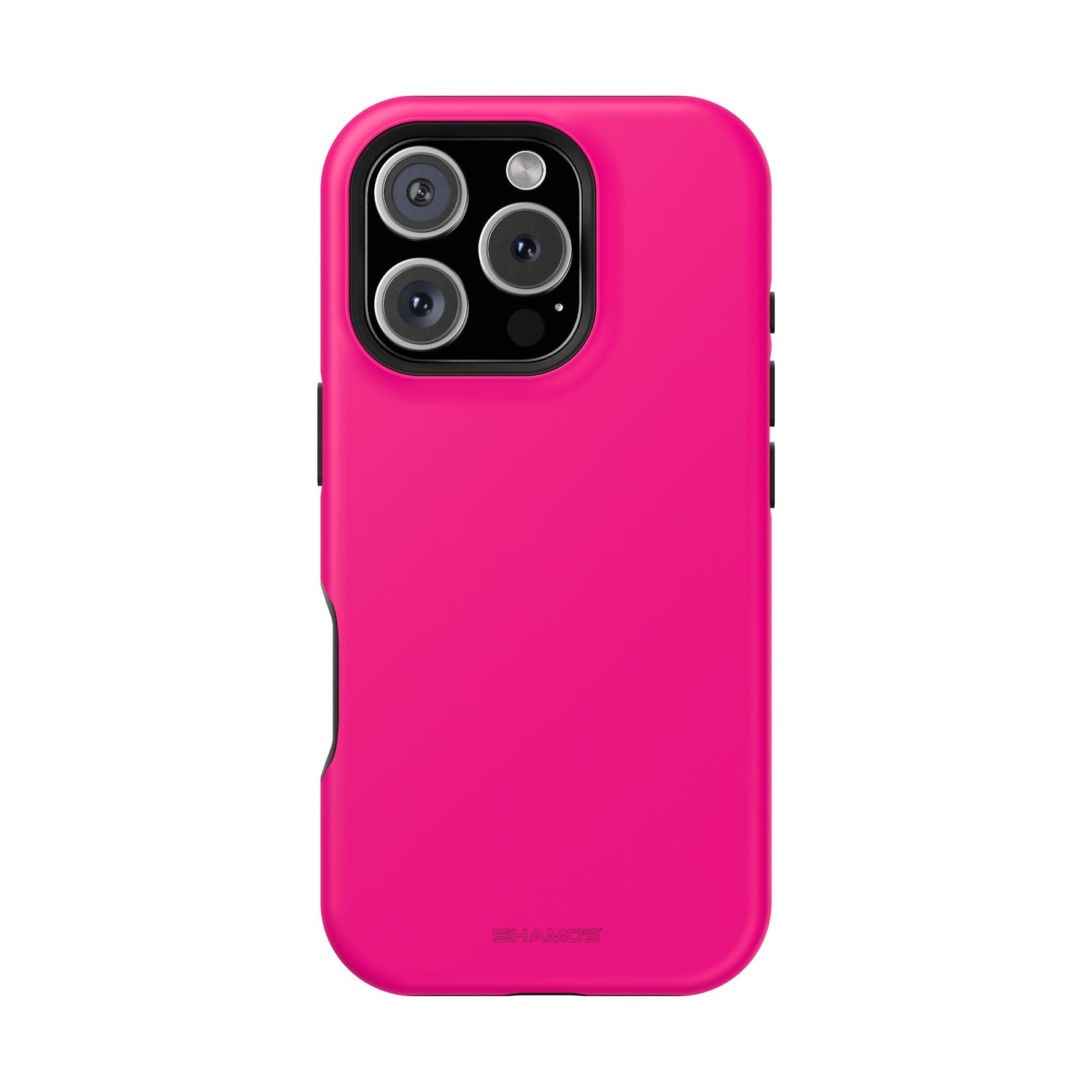 Neon Pink MagSafe Compatible Impact-Resistant Phone Case Hot Pink