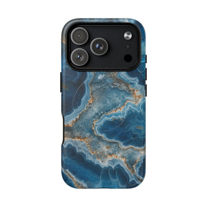 Blue Agate Marble iPhone Case —with MagSafe - Shamo's