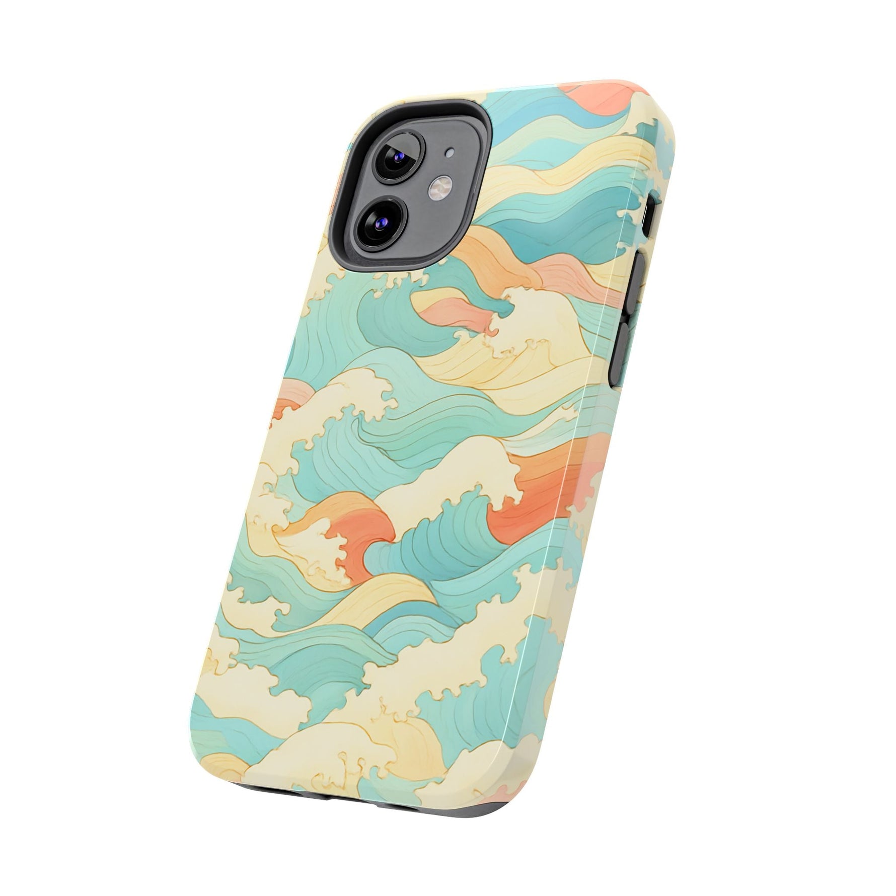 Ocean Wave Tough Phone Case — Pastel Retro Surf Pattern  Shamo's