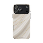 White Silk Gold Luxury iPhone Case with MagSafe - iPhone 17 Pro Max / Matte - Shamo's