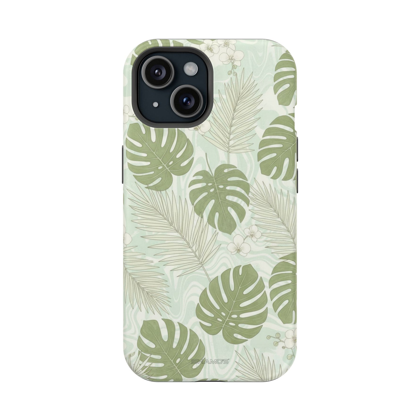 Tropical Monstera Phone Case, Impact-Resistant Magnetic iPhone Cover with MagSafe Compatibility