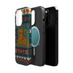 Cozy Knit Leopard Pattern Sweater Holiday Theme iPhone Case with MagSafe compatibility  Shamo's