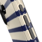 Navy & Cream Ribbed Holiday Sweater Design iPhone Case with MagSafe compatibility