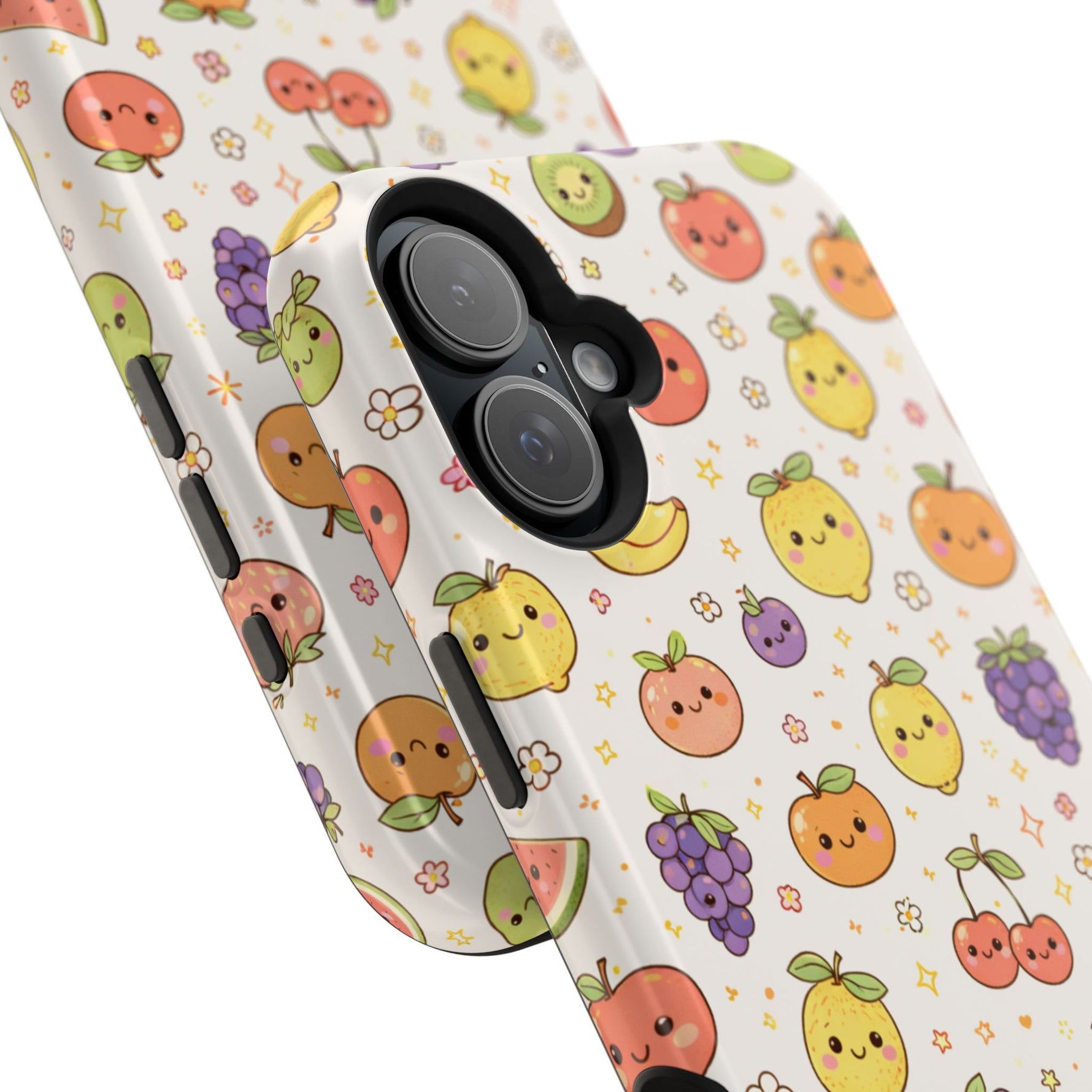 Cute Kawaii Fun Fruit Pattern Magnetic Impact-Resistant iPhone Case with MagSafe Compatibility