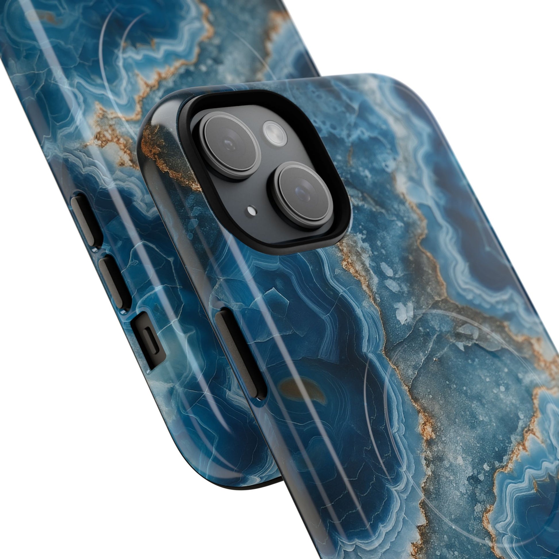 Blue Agate Marble iPhone Case —with MagSafe - Shamo's
