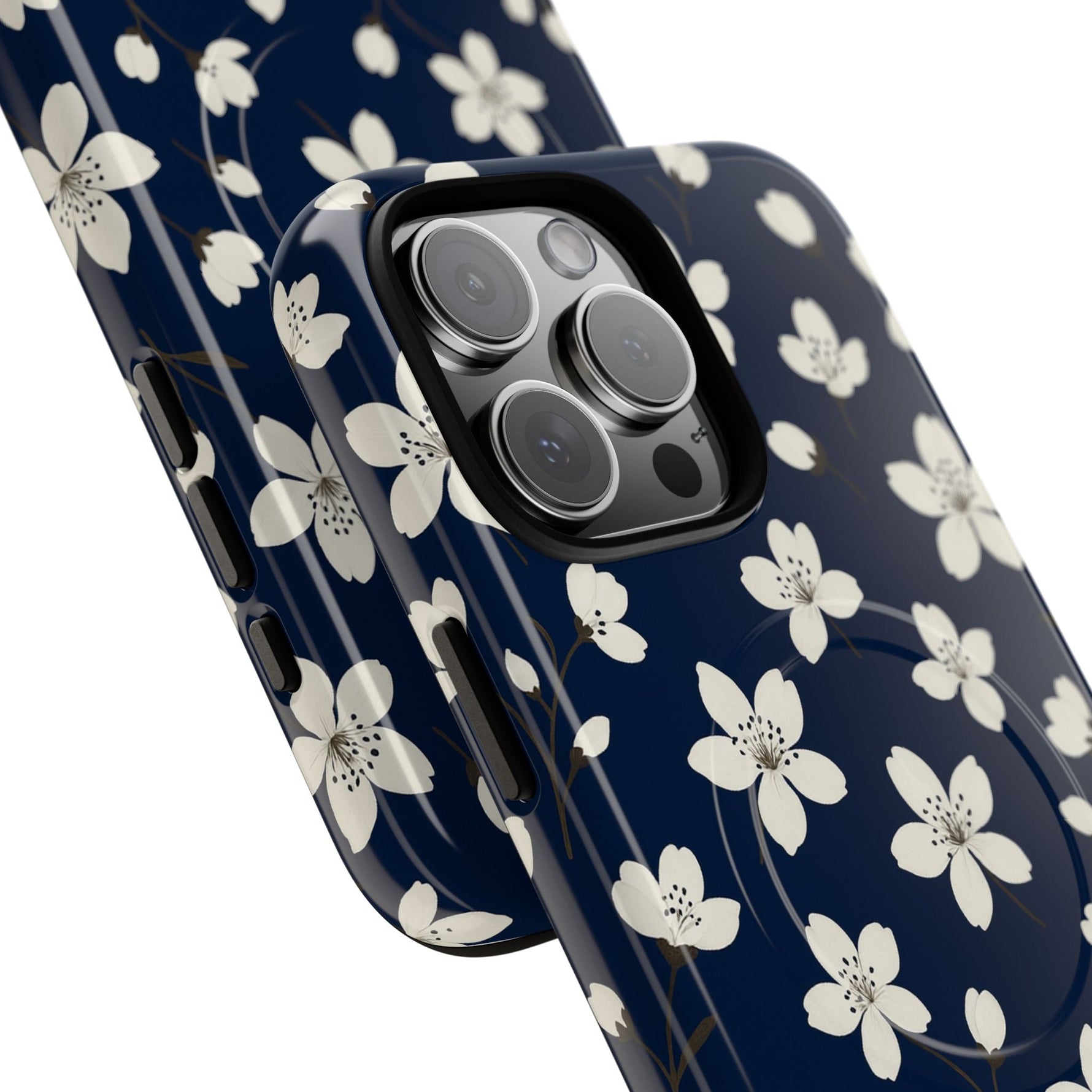 Navy Blossom Floral iPhone Case | MagSafe  Shamo's