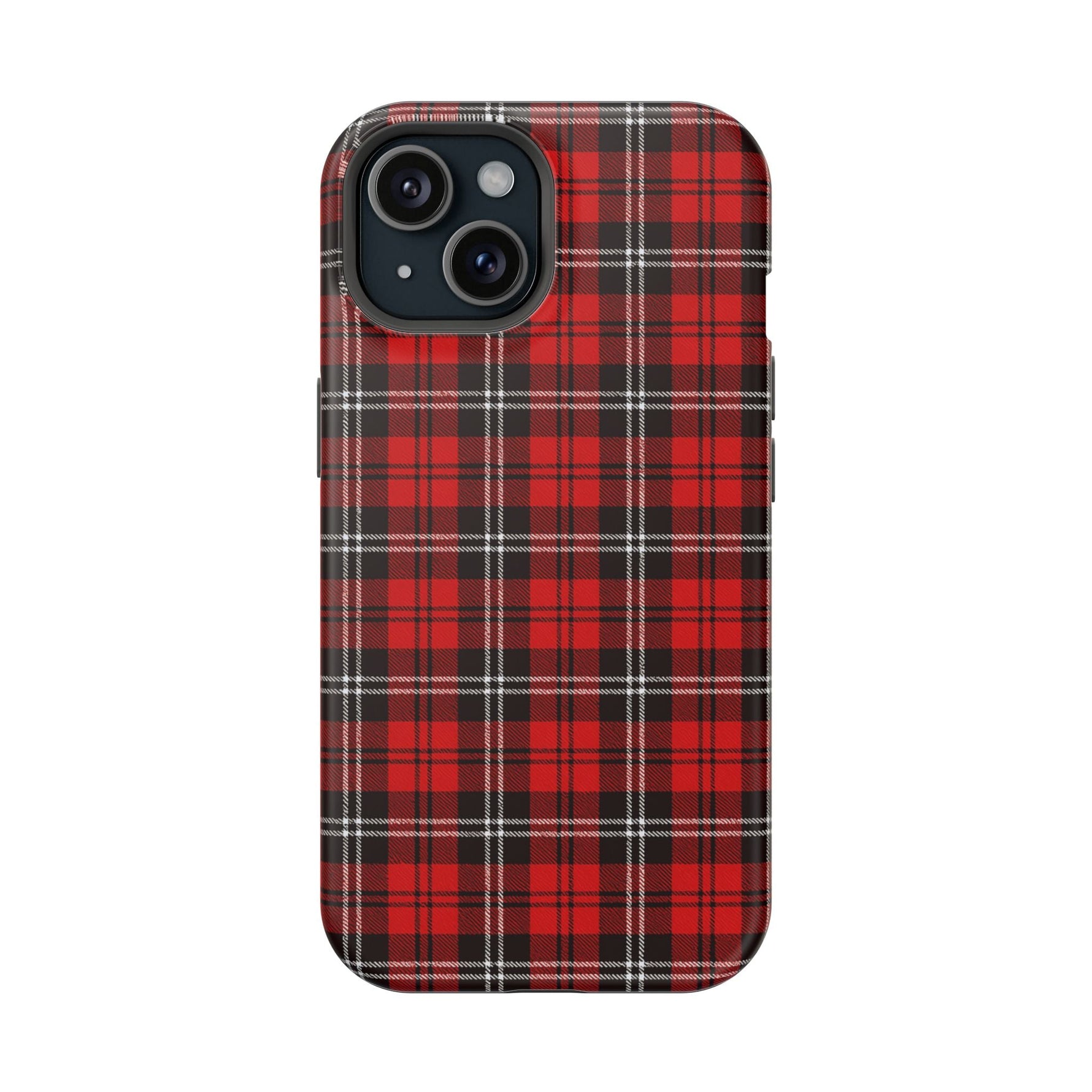 Red Tartan Plaid Impact-Resistant iPhone Case | MagSafe compatibility  Shamo's iPhone 15 / Matte