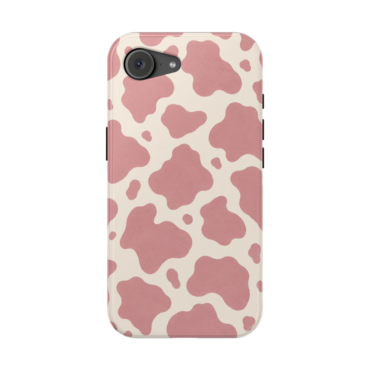 Rose Cowprint – Pink Cow Print MagSafe Phone Case, glossy iPhone 17e, rear view
