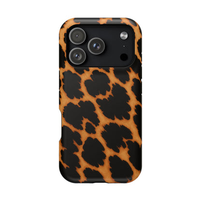 Leopard Print Impact-Resistant iPhone Case with MagSafe compatibility