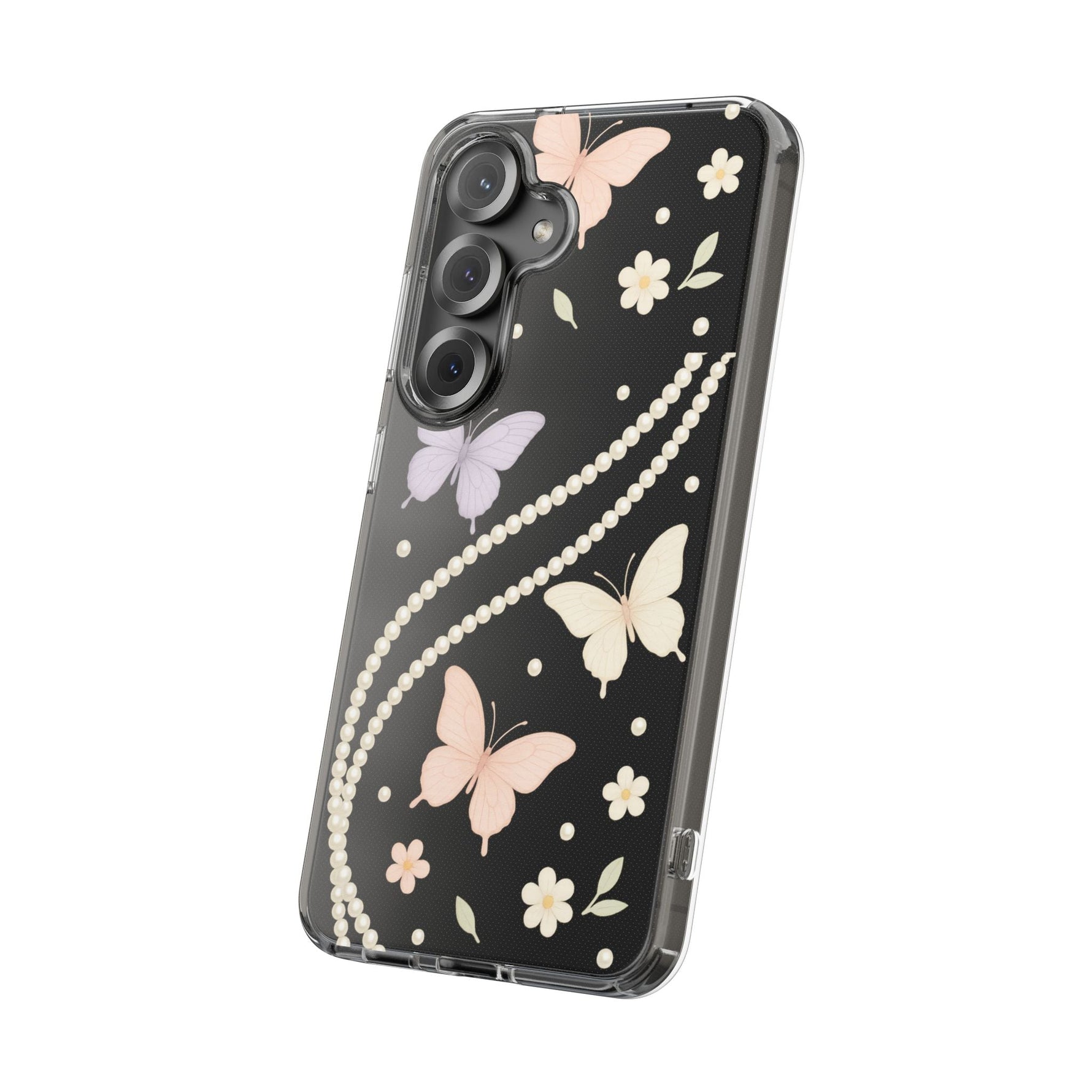 Butterfly Pearl Impact-Resistant Clear iPhone Case  Shamo's