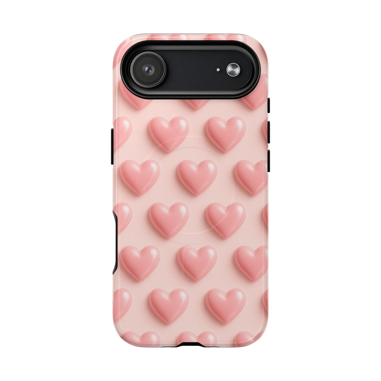 Baby Pink Pearl Hearts 3D iPhone Case | MagSafe
