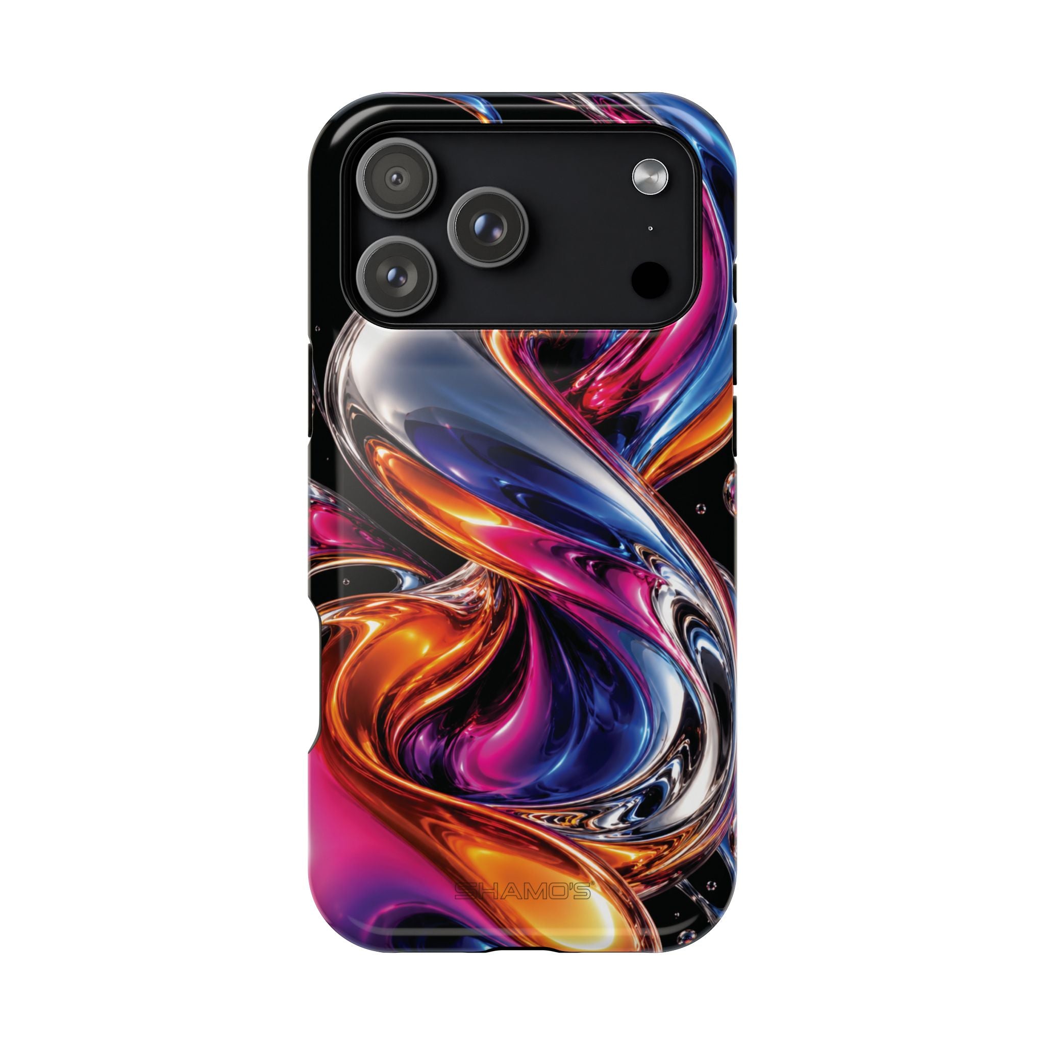 Liquid Aurora MagSafe Phone Case – Colorful Chrome-Effect Swirls | Glossy