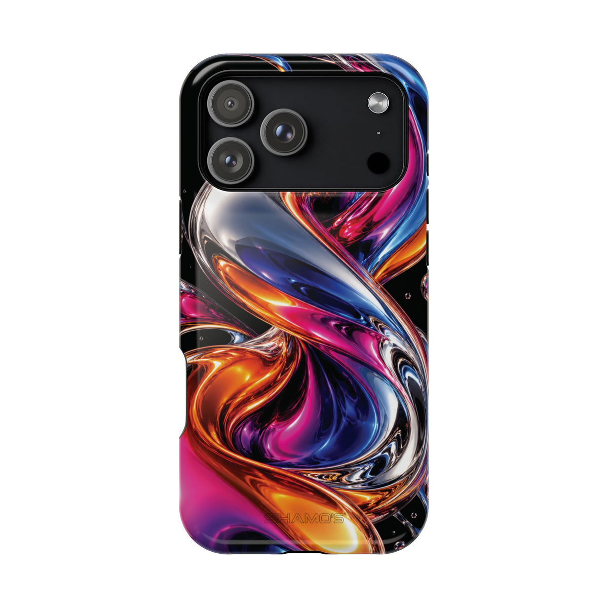 Liquid Aurora MagSafe Phone Case – Colorful Chrome-Effect Swirls | Glossy