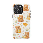 Honey Teddy Bear iPhone Case — Yellow Bee & Honey Pot Design with MagSafe
