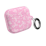 Pink Bow Pattern AirPod Case — Cute Floral Bow Protective Case