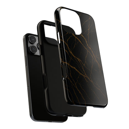 Black Marble Tough iPhone Case