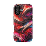 Abstract Red Wave Magnetic Impact-Resistant Phone Case | MagSafe