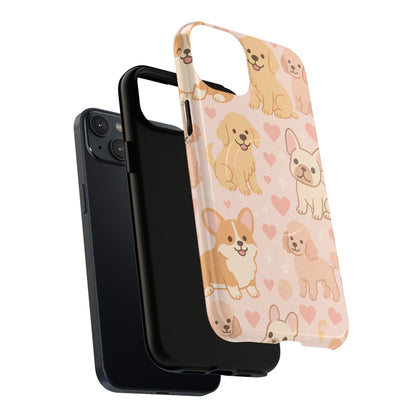 Puppies & Hearts iPhone Case compatible with MagSafe