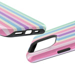 Pastel Stripe MagSafe Compatible Magnetic Impact-Resistant Phone Case - iPhone 17 / Glossy - Shamo's