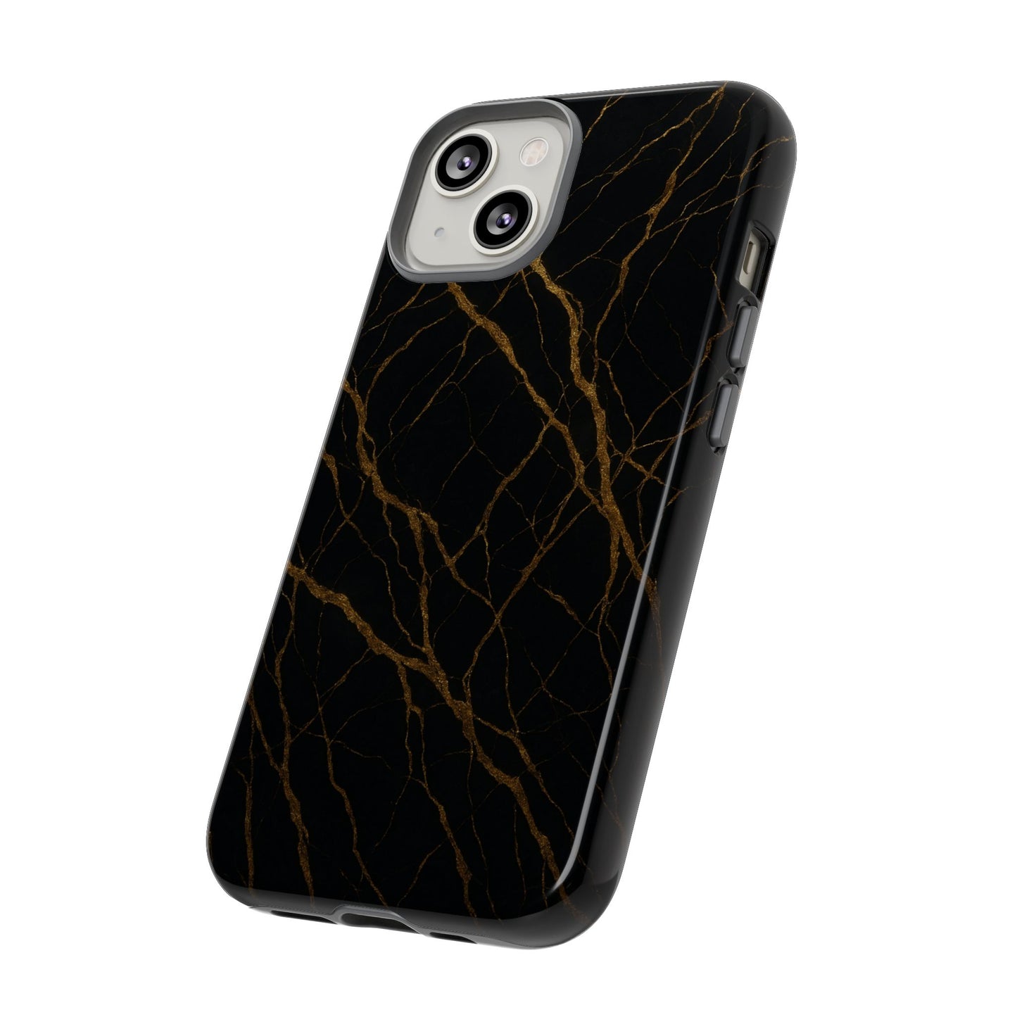 Black Marble Tough iPhone Case