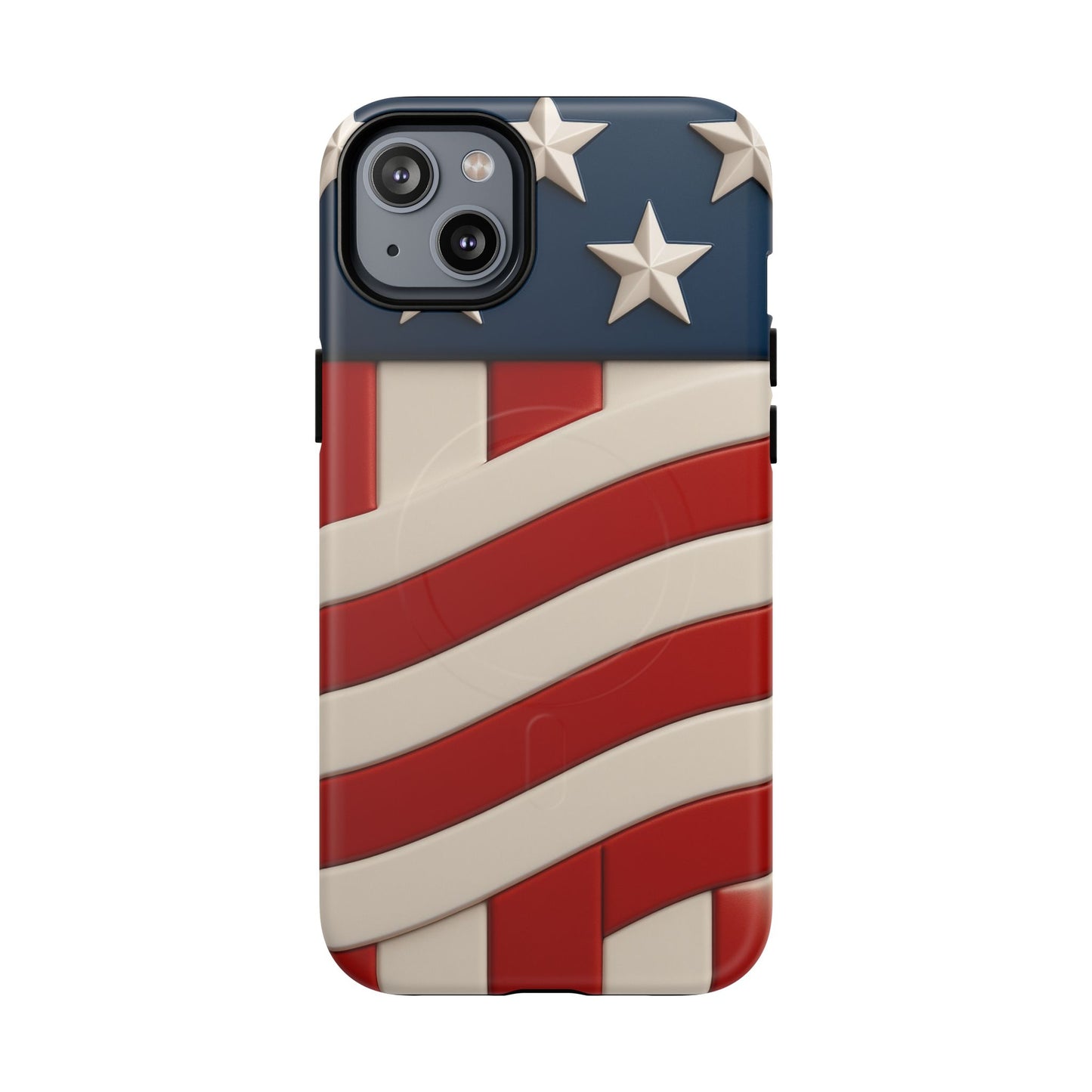 Patriotic iPhone Cases - MagSafe Tough American Flag Design