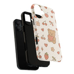 Teddy Berry Cozy Strawberry Pattern iPhone Case with MagSafe  Shamo's