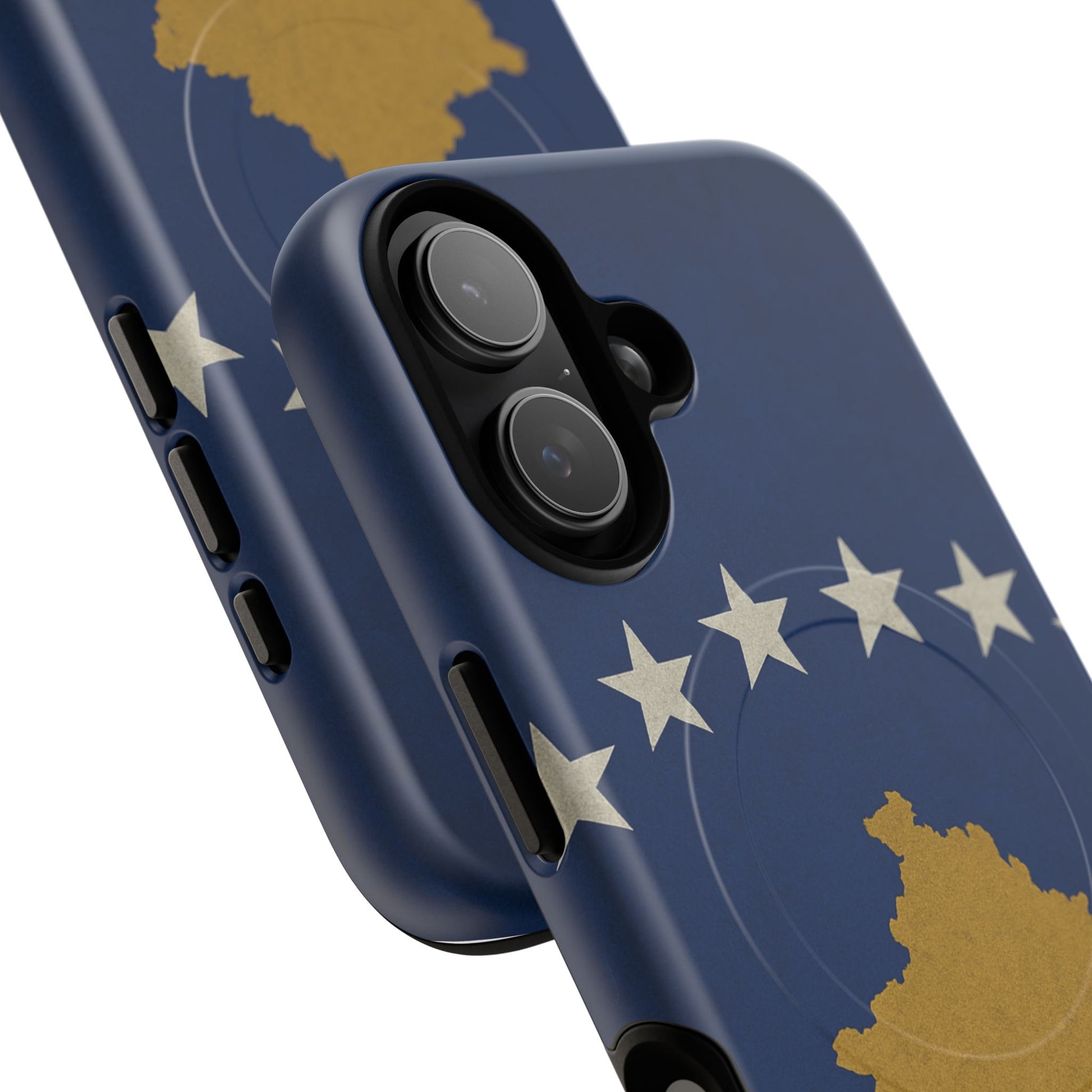 Kosovo Flag Tough iPhone Case — Navy Blue Stars & Gold Map (MagSafe compatible)  Shamo's